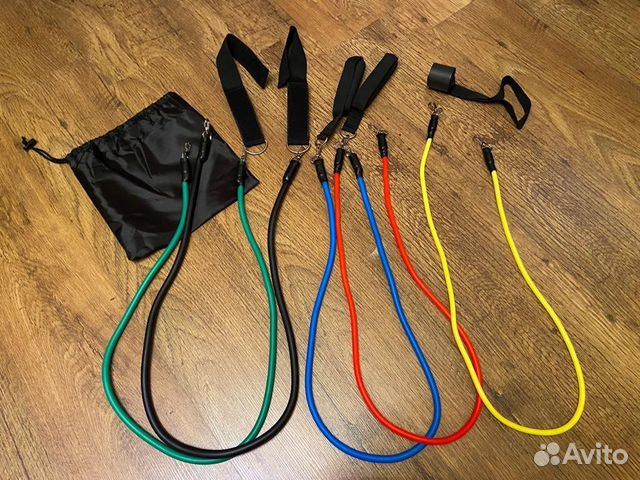 Эспандер трубчатый. Фитнес резинки, 5 шт