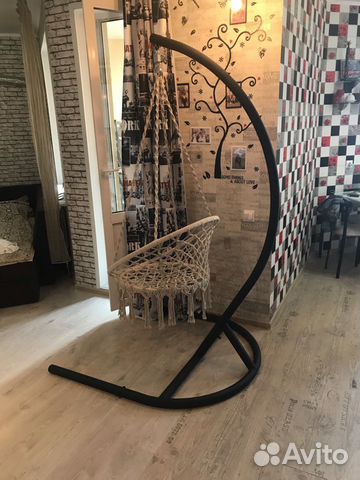 Подвесное кресло-гамак с опорой