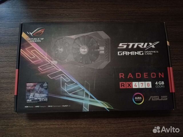 Видеокарта Asus Strix RX 470 4Gb