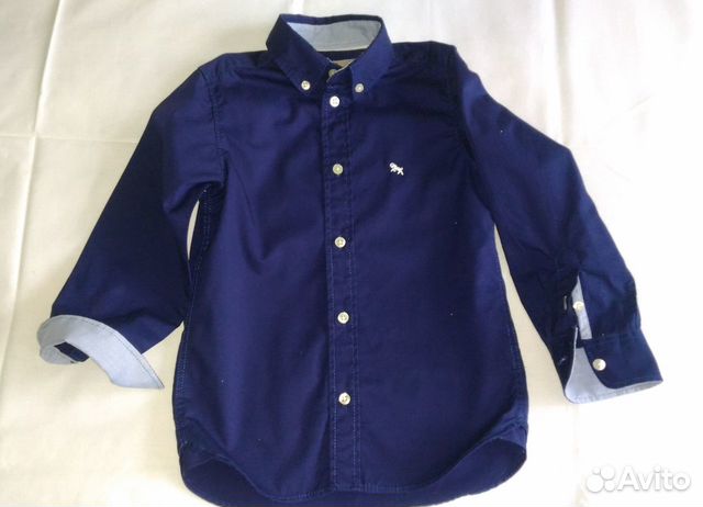 Стильная рубашка синяя для мальчика