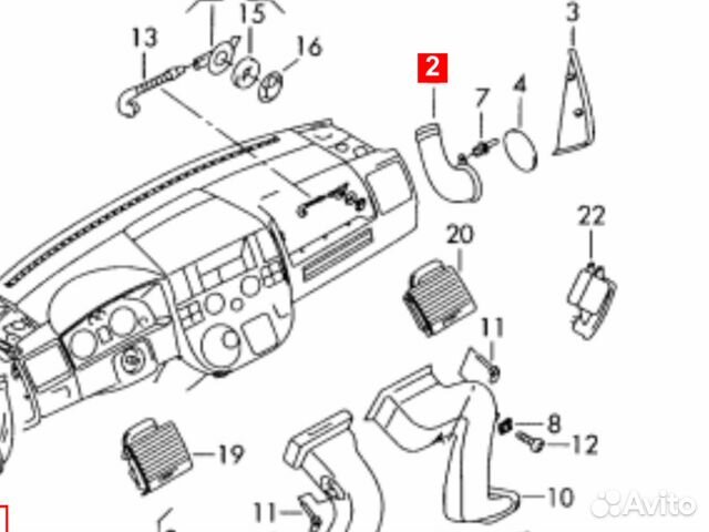 Правый воздуховод Фольксваген Т5 Мультиван VW T5