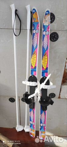 Лыжи детские с палками 1 метр длинна