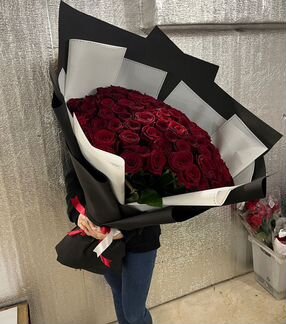 Букеты из 101 розы 70 см