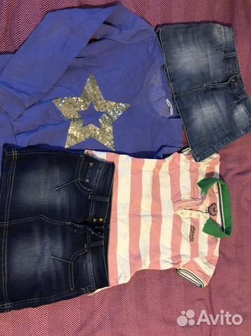 Юбка джинсовая,джемпер,футболка-поло