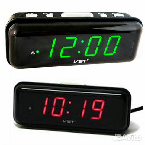 Часы настольные VST 738-6 бел св/диодн, 48402
