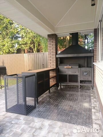 Мангал с печкой под казан