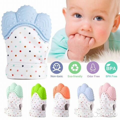 Варежка-грызунок, прорезыватели, соски-усы