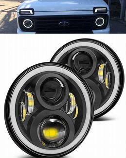 Линза 7 дюймов LED черная