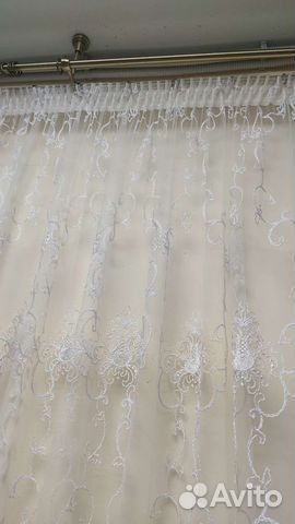 Тюль -сетка, вышивка на фатине