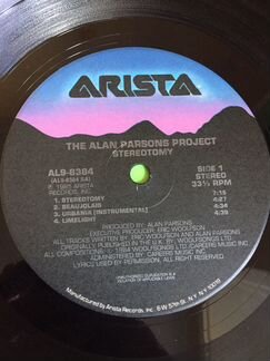 Винил. Arista. The alan parsons project.stereotomy