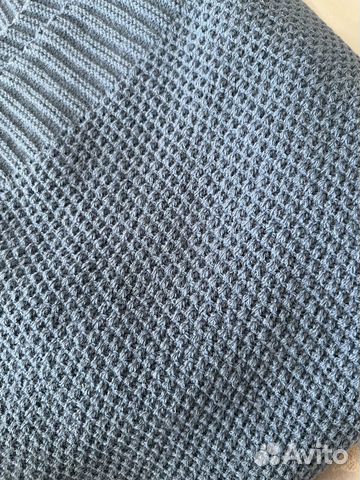 Голубой плед цвета джинс, детский плед, шерсть