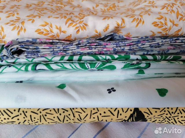 Отрезы ткани СССР (ситец, сатин, штапель, поплин)