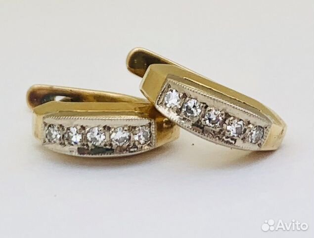 Золотые серьги с бриллиантами 750 СССР купить в Москве | Личные вещи ...