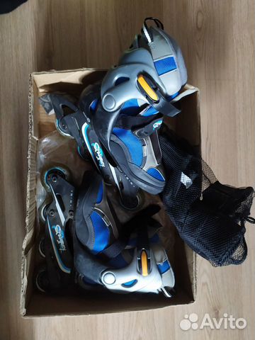 Роликовые коньки 33-36р с защитой