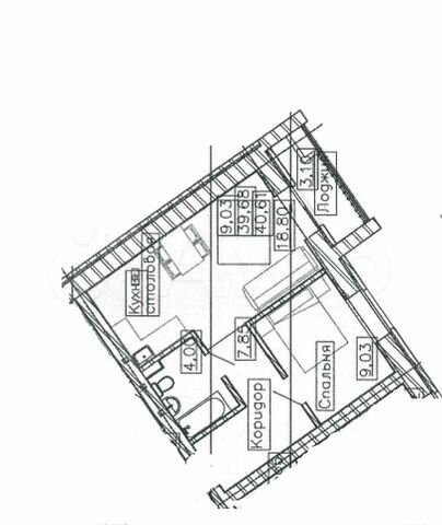 1-к. квартира, 40,6 м², 1/8 эт.