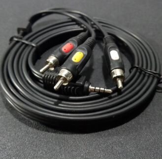 Кабель Jack 3.5 - 3xRCA вилка, видео+стерео-аудио