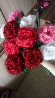 Цветы ручной вязки. Цена за один цветок