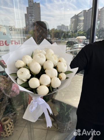 Букет из 17шт Пионы