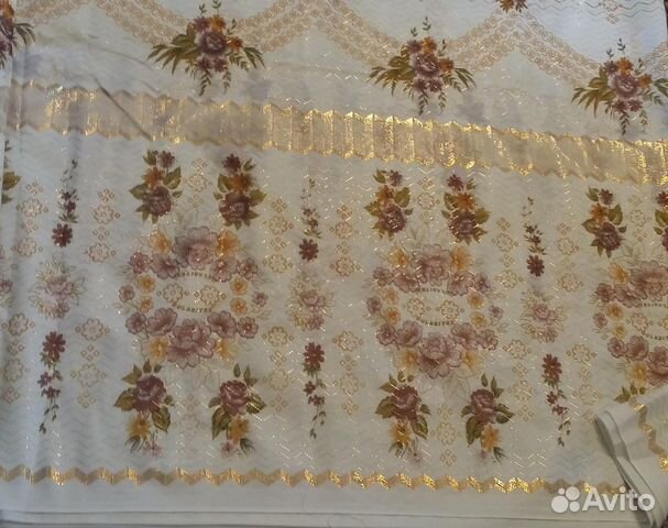 Тюль с люрексом Oulabitex коричневые розы