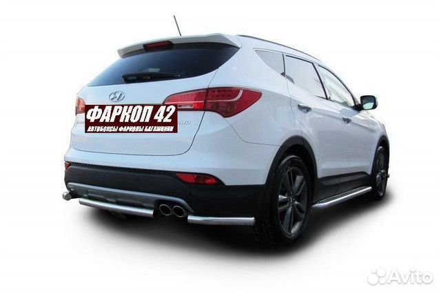Защита заднего бампера Hyundai santa-FE (2012)