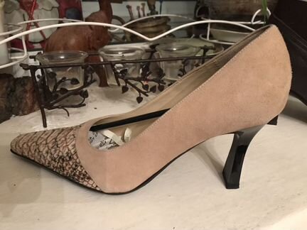 Италия, Giotto, туфли с кожей питона, нежная замша