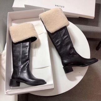 Ботфорты с мехом Celine
