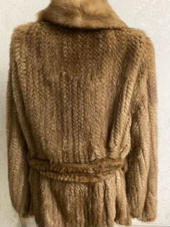 Шуба из вязанной норки