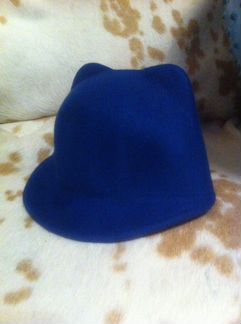 Шапка ярко-синяя, натур. шерсть, р.56-58