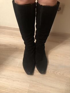 Сапоги замшевые