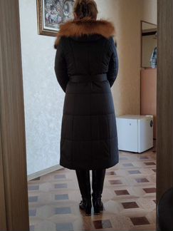 Плащ на синтепоне с натуральным мехом р. 44-46