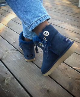 Угги синие коричневые бежевые замша темные