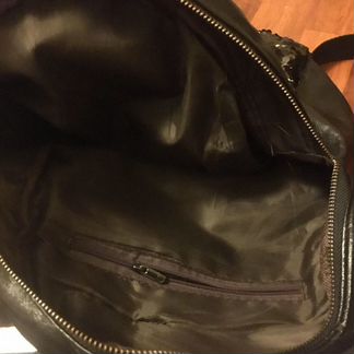 Рюкзак кожаный с пайетками и нашивками