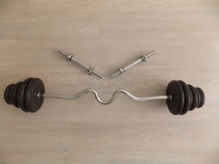 Гантели новые+ штанга EZ комплект