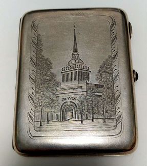 Портсигар. СССР. Серебро. Позолота