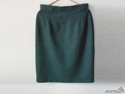 Новая меланжево-зеленая юбка. Шерсть. 46-48 разм