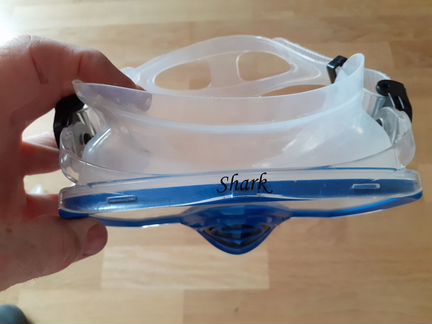 Маска с трубкой Shark, tempered glass силиконовая