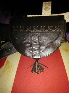 Сумка поясная, кожа. Винтаж. Авторская