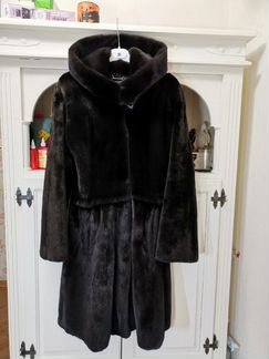 Норковая шуба blackglama с капюшоном