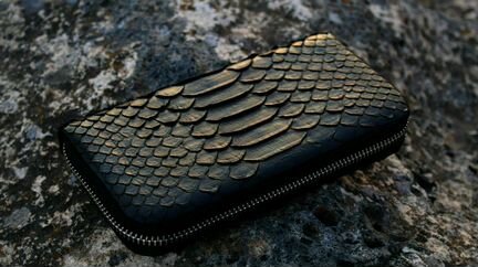 Бумажник портмоне клатч из кожи питона - 3