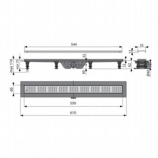 Душевой лоток AlcaPlast APZ10-550M Simple