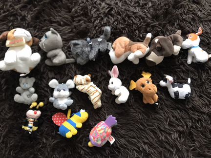 Мини-зверушки, игрушки мягкие, 15 шт