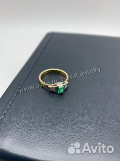 Советское кольцо из золота 750 с изумрудом