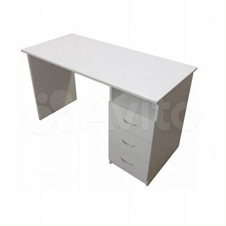 Стол письменный белый 3 ящика однотумбовый