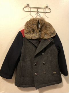 Пальто детское с мехом (кролик), 90 р-р