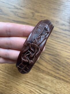 Браслеты винтаж кожа серебро дерево кость лазурит