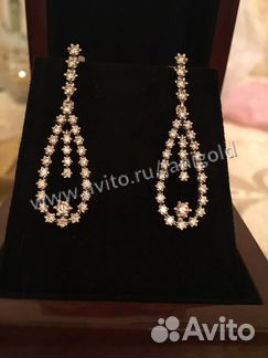 Золотые сергии с бриллиантами