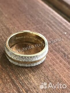 Золотое обручальное кольцо Тифани