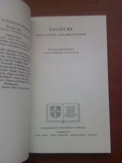 Holdcroft. Saussure signs, system, and arbitrarine