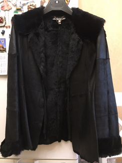 Дубленка легкая натуральная кожа с мехом кролика S