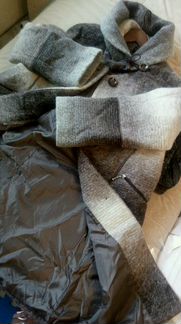 Пальто серое шерстяное осень-зима 50-52 размер